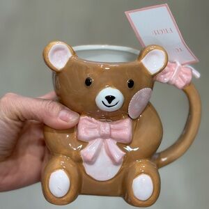 Cute Bear Shaped Mug with Pink Bow